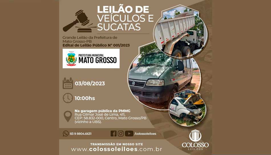 Mato Grosso realiza leilão de veículos e sucatas